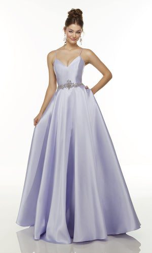 An ice lilac gown